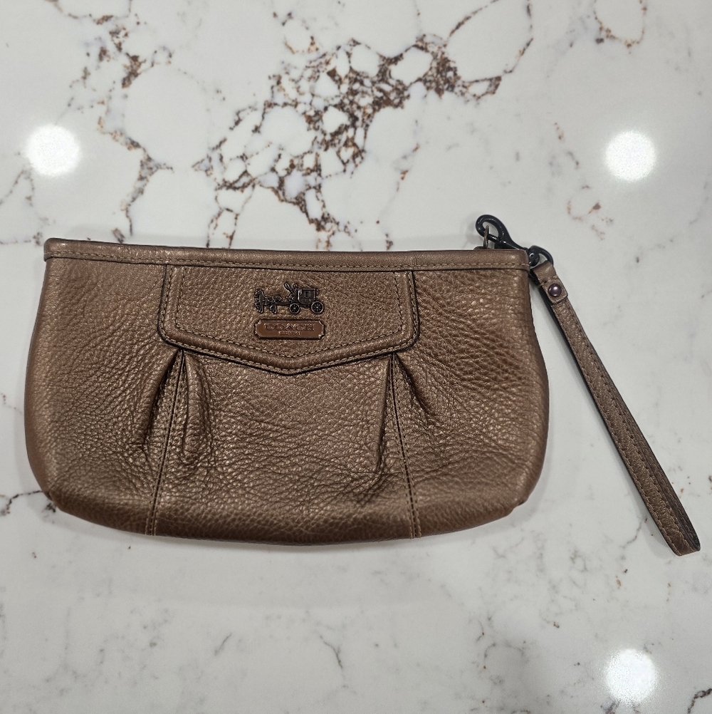 Coach Brown Leather Wristlet